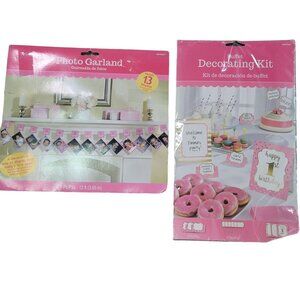 Baby's First Birthday Photo Garland & Decorating Kit Pink pink baby girl